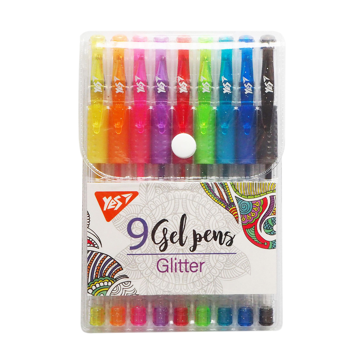 Набір гелевих ручок YES Glitter, 9 кольорів (420431)