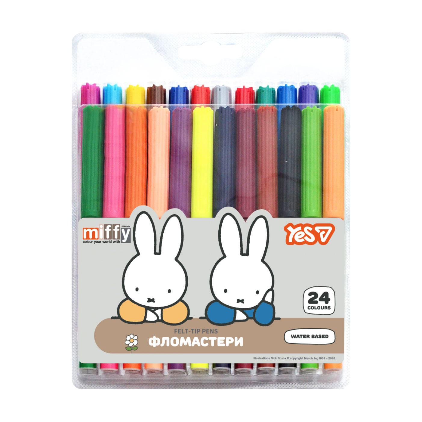 Набір кольорових фломастерів YES Miffy, 24 кольорів (650606)